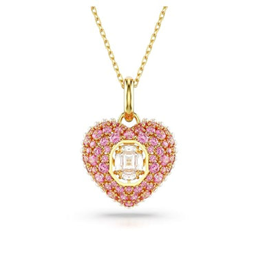 Swarovski Idyllia Pendant, White and Gold-Plated Women's Necklace with Heart Motif, Crystal Pearls and Radiant Swarovski Crystal on Sale